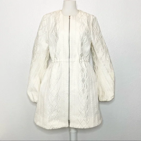 BCBGMAXAZRIA Cream Textured Coat - Picture 1 of 7